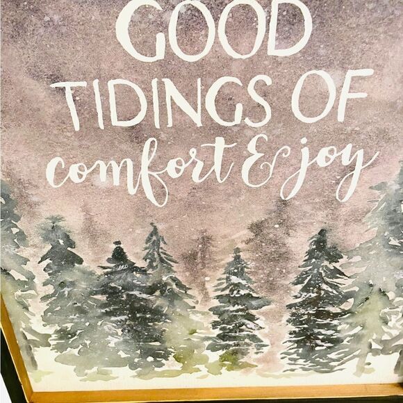 Primitives by Kathy Christmas Motivational Sign Good Tidings Comfort & Joy NWT - Picture 2 of 5